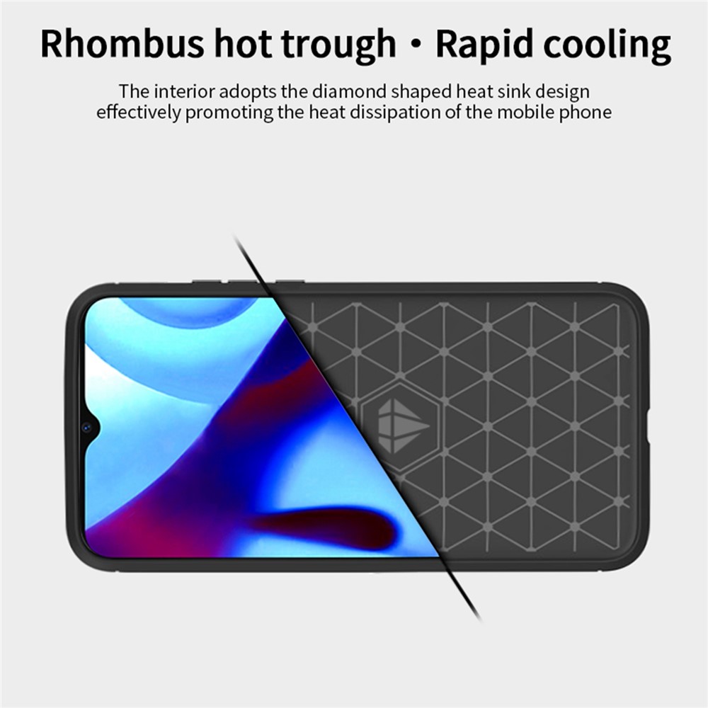 MOFI Anti-fingerprint Brushed Carbon Fiber Design Soft TPU Phone Cover Case for Motorola G Pure - Black-6
