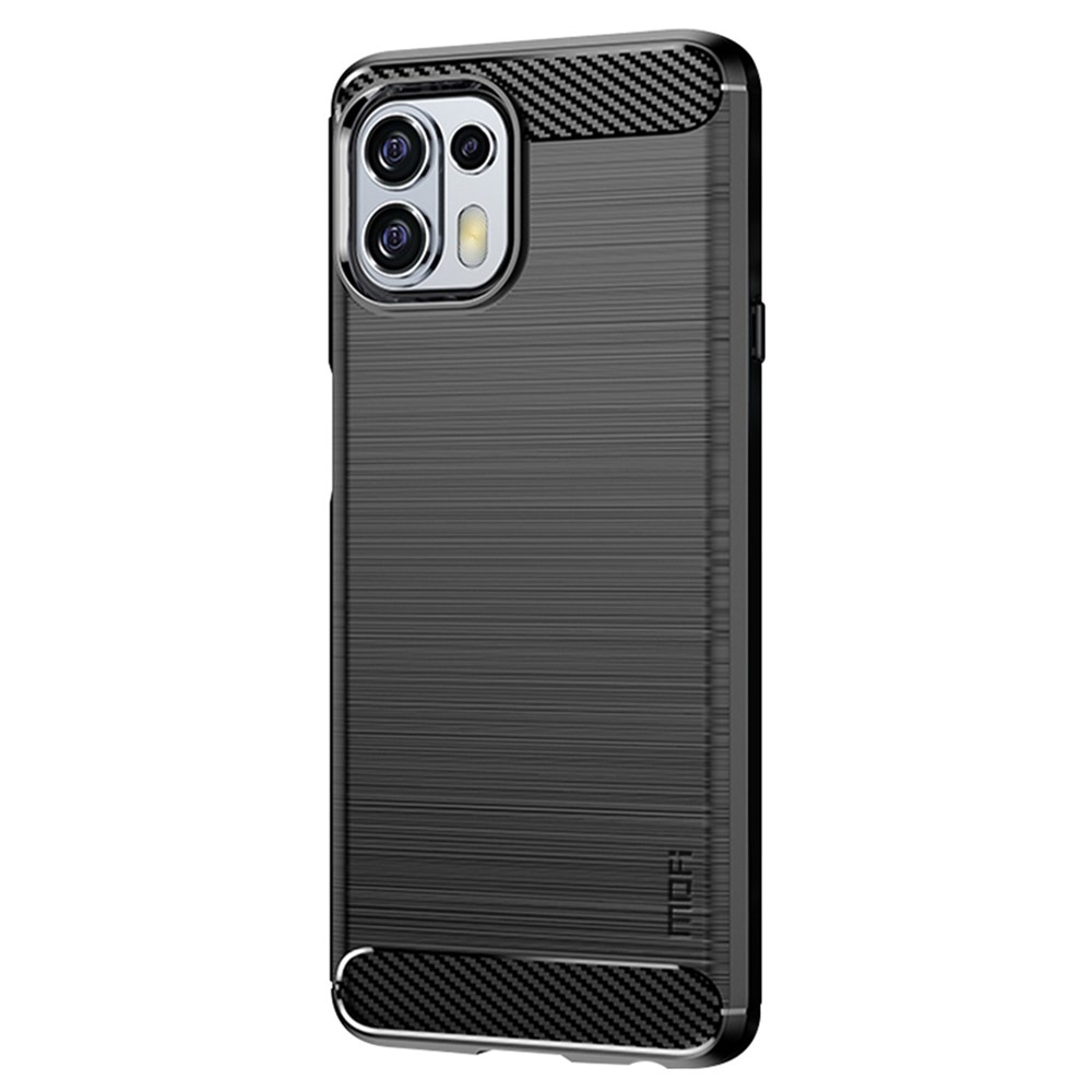 MOFI Soft TPU Cover Brushed Carbon Fiber Design Well-Protected Case for Motorola Edge 20 Lite / Edge 20 Fusion - Black-2