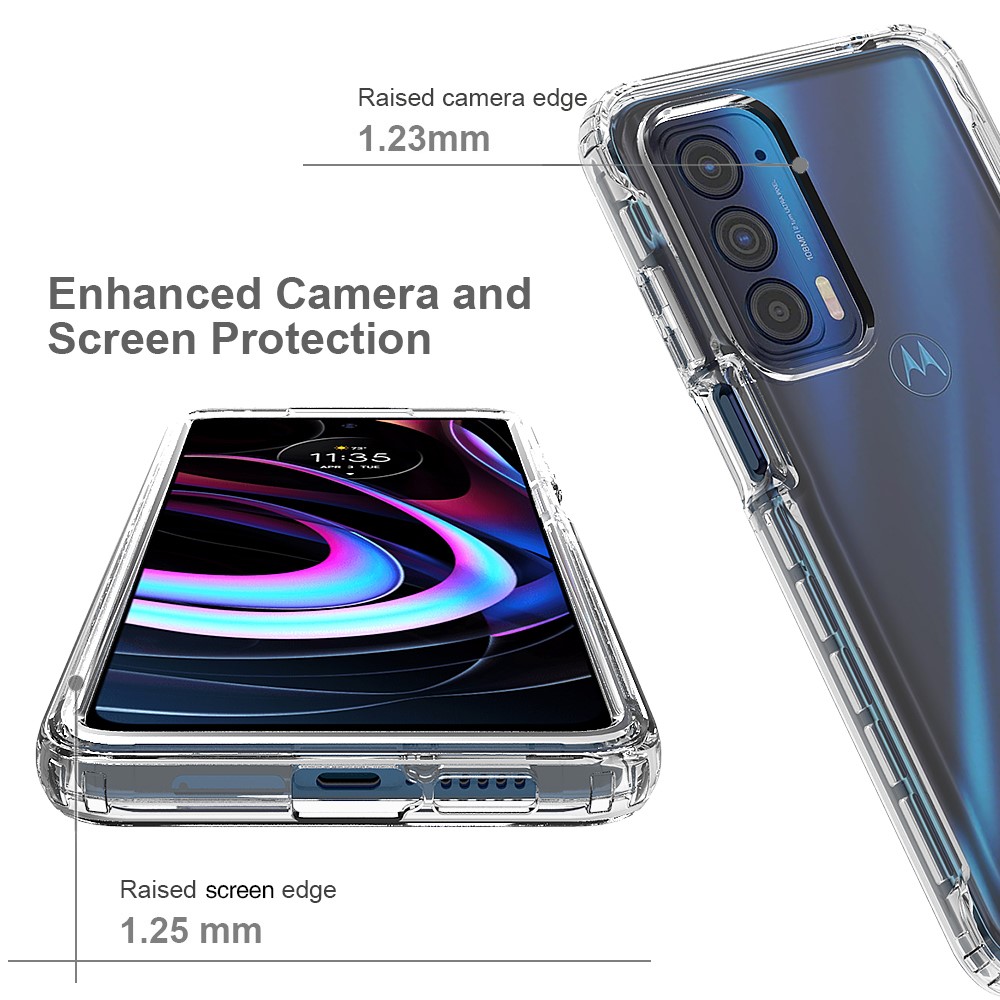 For Motorola Edge (2021) Enhanced Screen and Camera Protection Clear Gradient Color Detachable 2-in-1 Design TPU + PC Phone Case - Transparent-5