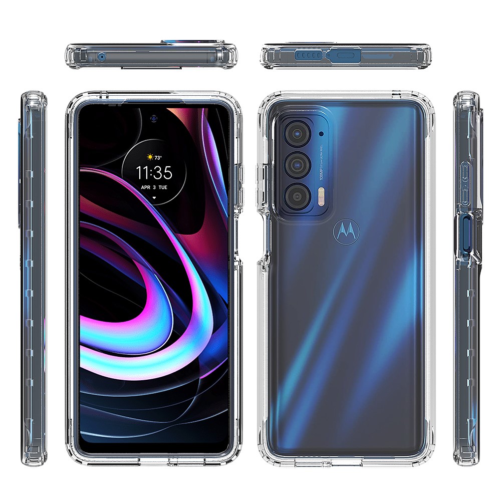 For Motorola Edge (2021) Enhanced Screen and Camera Protection Clear Gradient Color Detachable 2-in-1 Design TPU + PC Phone Case - Transparent-6