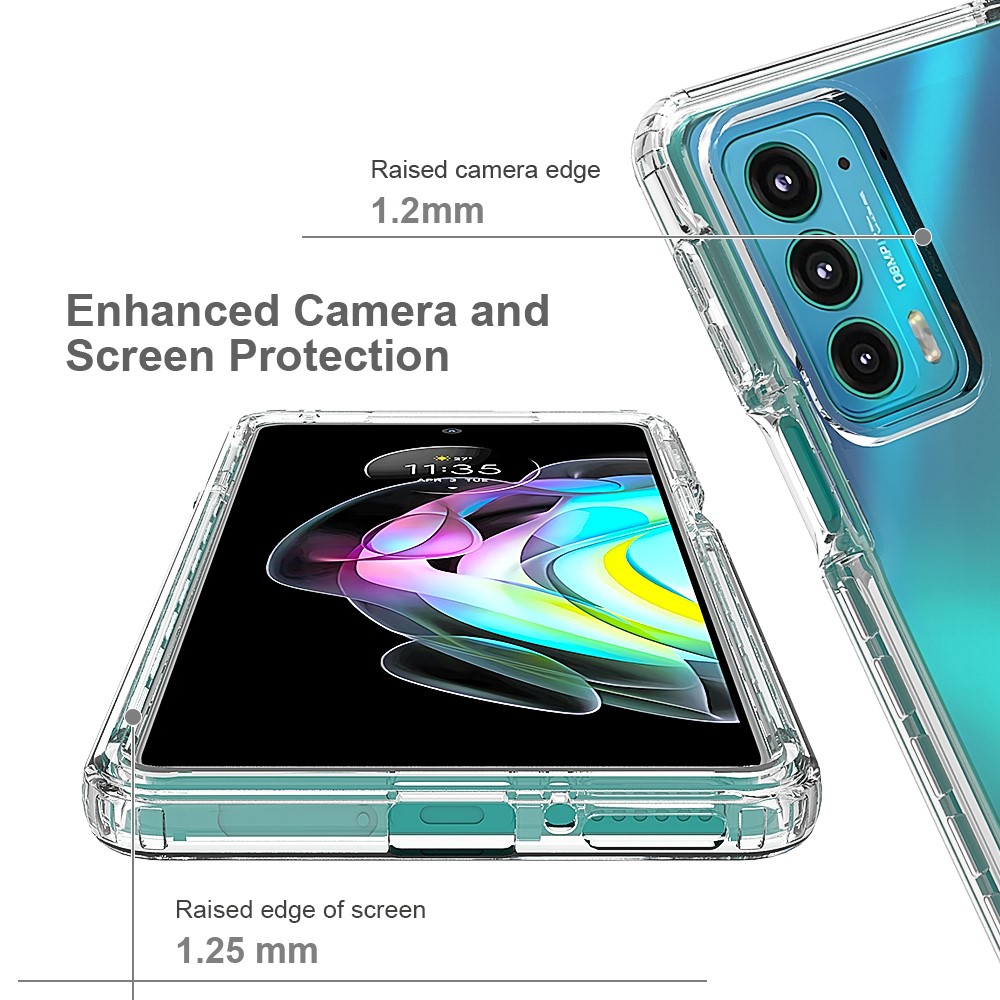For Motorola Edge 20 Clear Gradient Color Case Detachable 2-in-1 Design Dual-layer protection TPU + PC Phone Cover - Transparent-4