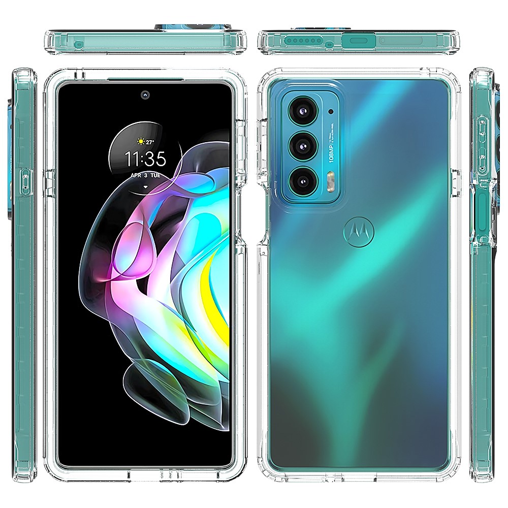 For Motorola Edge 20 Clear Gradient Color Case Detachable 2-in-1 Design Dual-layer protection TPU + PC Phone Cover - Transparent-6