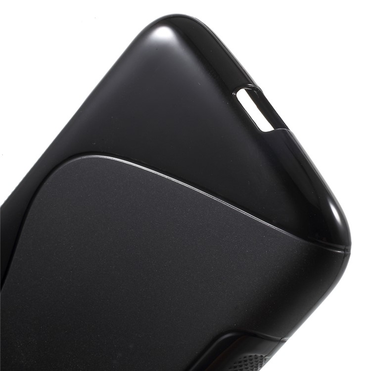 S Shape Frosted Soft TPU Gel Skin Case for Motorola Moto E3 - Black-4