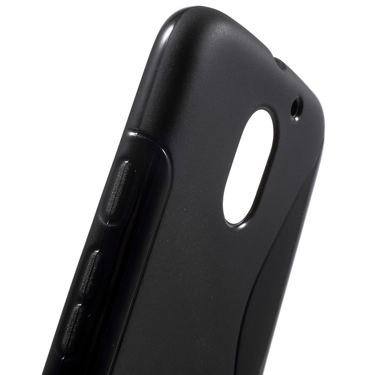 S Shape Frosted Soft TPU Gel Skin Case for Motorola Moto E3 - Black-6