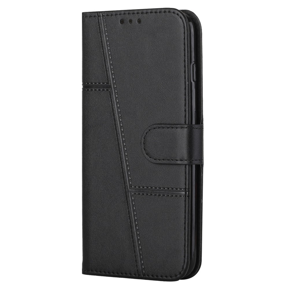 Double-sided Magnetic Clasp Leather Phone Case Wallet Stand Cover with Hand Strap for Motorola Edge 20 Lite/Edge 20 Fusion - Black-9