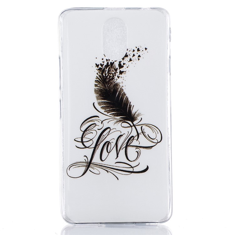 Soft IMD TPU Case for Lenovo Vibe P1m - Feather Pattern-1