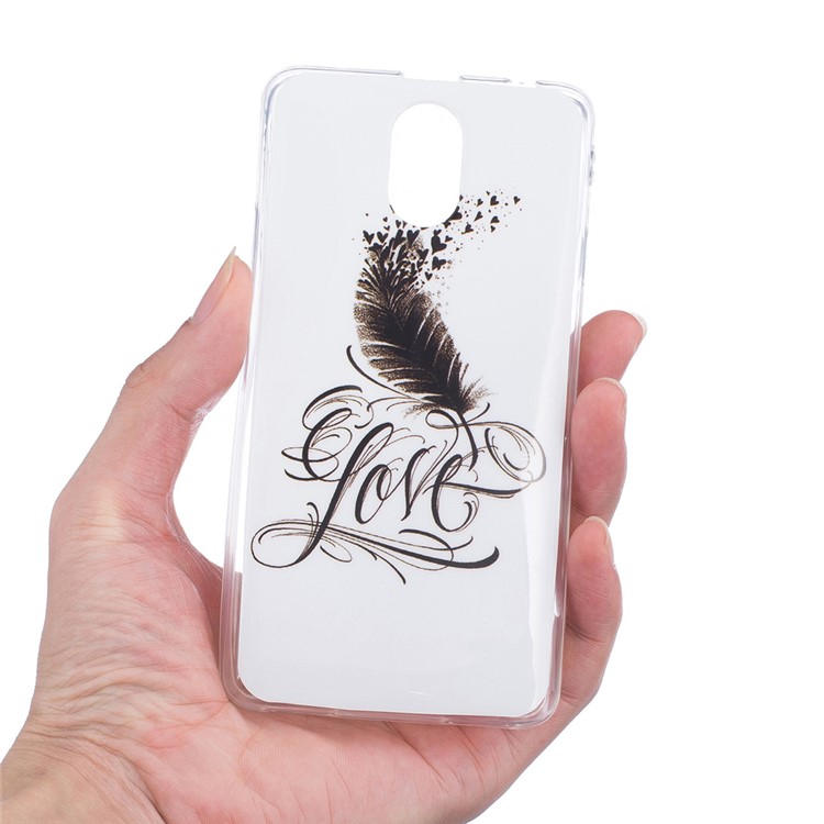 Soft IMD TPU Case for Lenovo Vibe P1m - Feather Pattern-5