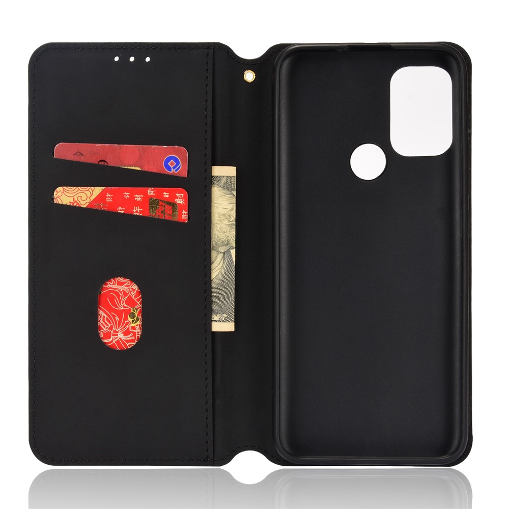 Imprinting 3D Rhombus Pattern Magnetic Auto-absorbed Leather Stand Wallet Phone Case for Motorola Moto G10/G20/G30/G10 Power - Black-6