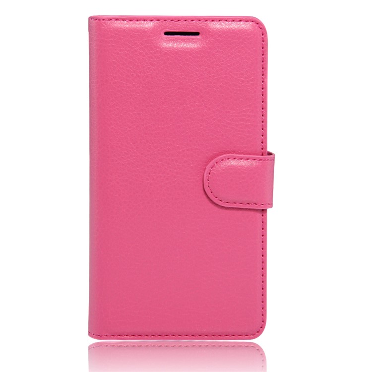 Litchi Grain Leather Wallet Flip Case for Lenovo A Plus A1010 - Rose-2