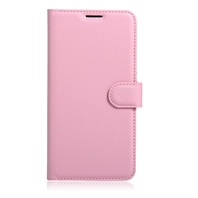 Litchi Texture Leather Wallet Flip Cover for Lenovo A Plus A1010 - Pink-2