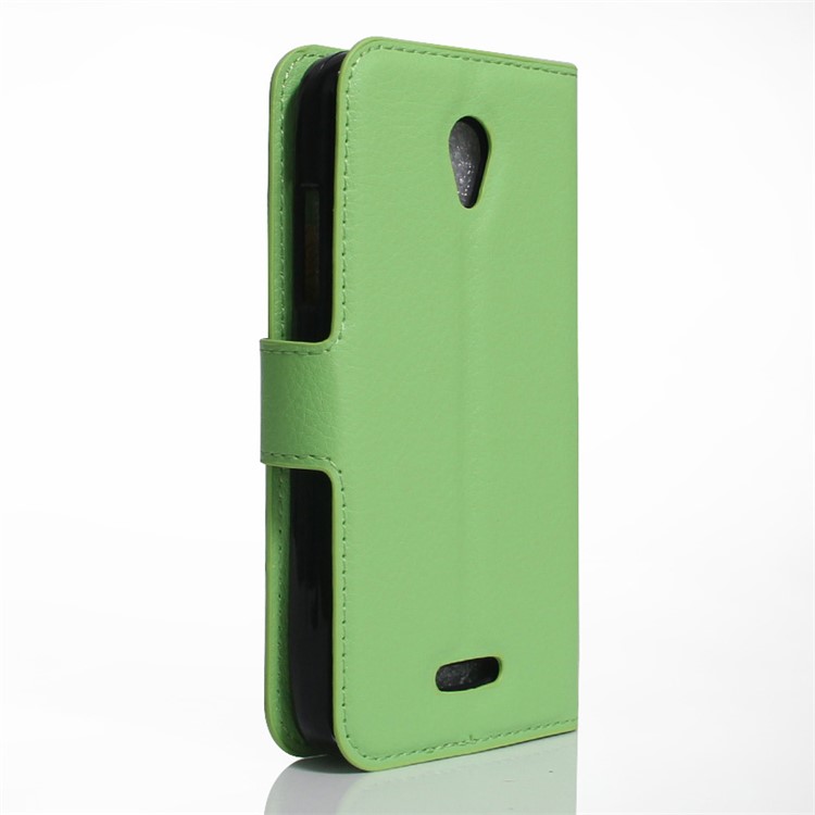 Litchi Grain Leather Wallet Phone Case for Lenovo A Plus A1010 - Green-3