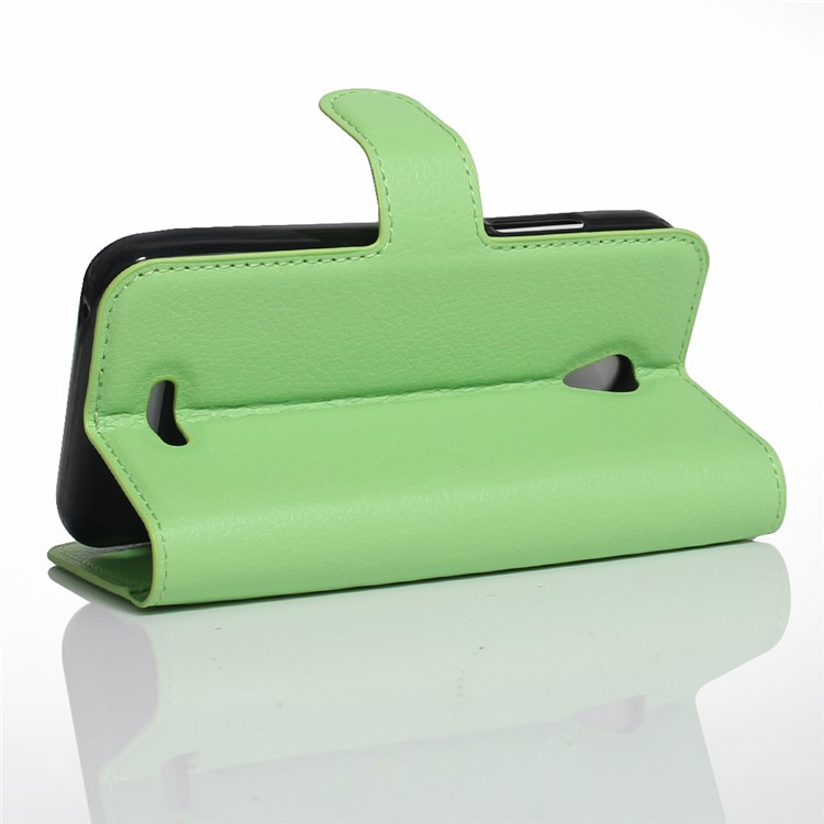 Litchi Grain Leather Wallet Phone Case for Lenovo A Plus A1010 - Green-4
