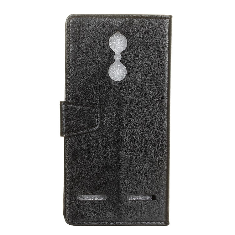 Crazy Horse Leather Wallet Case for Lenovo K6 - Black-2