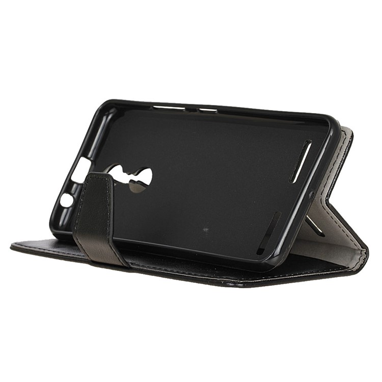 Crazy Horse Leather Wallet Case for Lenovo K6 - Black-4