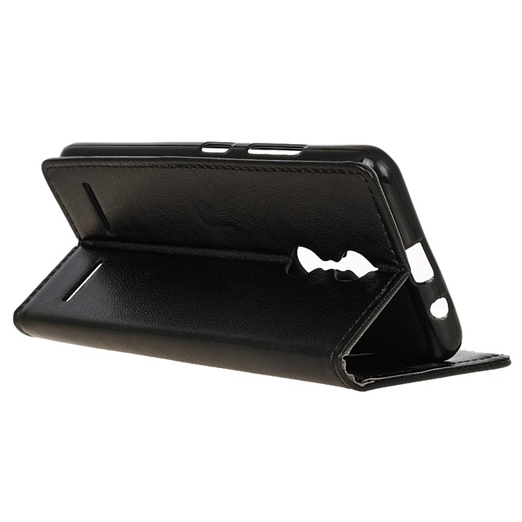 Crazy Horse Leather Wallet Case for Lenovo K6 - Black-5