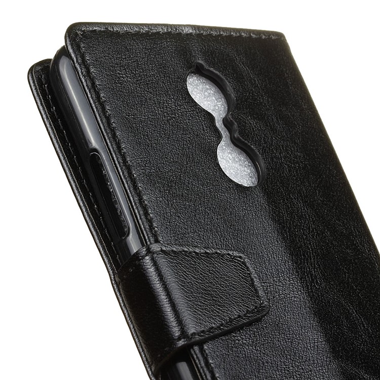 Crazy Horse Leather Wallet Case for Lenovo K6 - Black-6