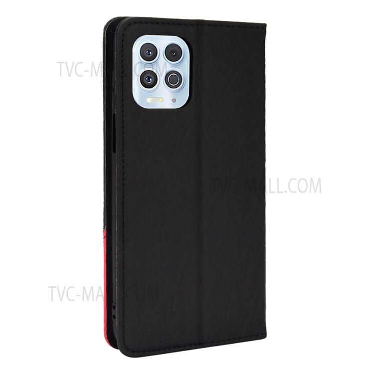 For Motorola Edge S/Motorola Moto G100 Smartphone Bag Case Auto-absorbed Magnetic Anti-scratch Leather Phone Cover Supporting Stand Wallet - Black-3