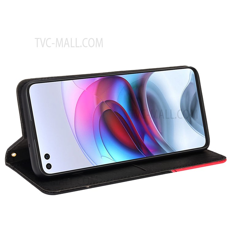 For Motorola Edge S/Motorola Moto G100 Smartphone Bag Case Auto-absorbed Magnetic Anti-scratch Leather Phone Cover Supporting Stand Wallet - Black-5