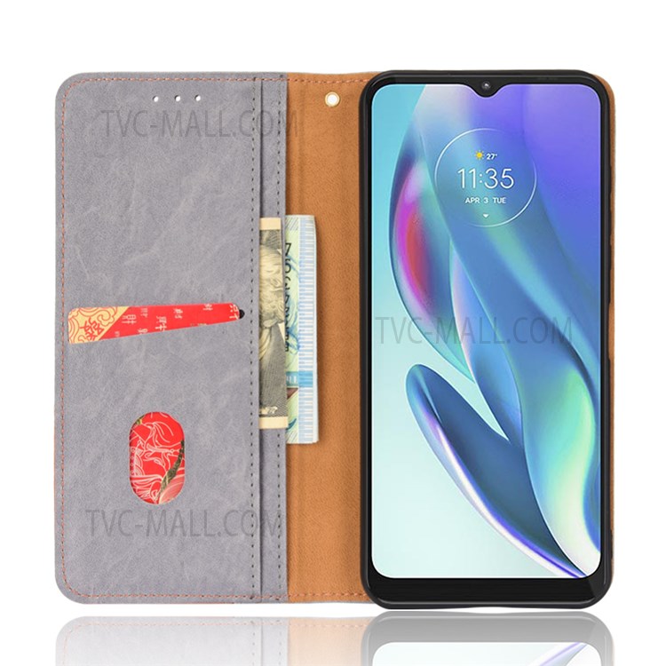 Two-color Style Auto-absorbed Magnetic Anti-scratch PU Leather Mobile Phone Case for Motorola Moto G50 5G (Overseas Edition) - Grey-4
