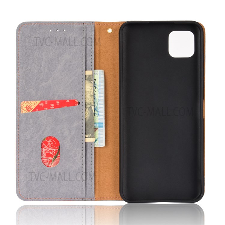 Two-color Style Auto-absorbed Magnetic Anti-scratch PU Leather Mobile Phone Case for Motorola Moto G50 5G (Overseas Edition) - Grey-6