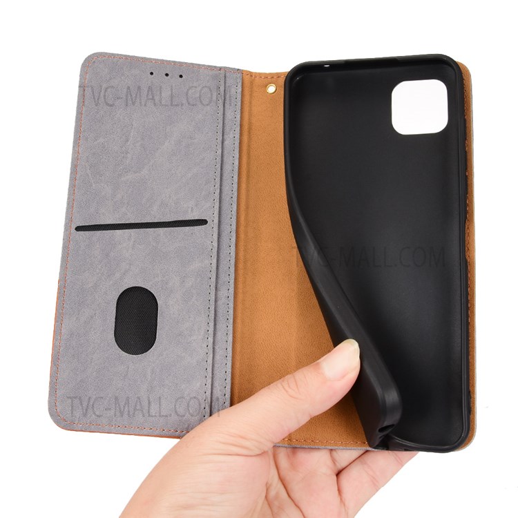 Two-color Style Auto-absorbed Magnetic Anti-scratch PU Leather Mobile Phone Case for Motorola Moto G50 5G (Overseas Edition) - Grey-7
