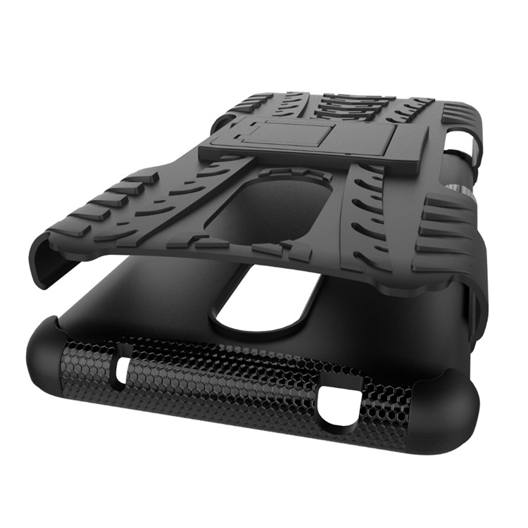 Tire Pattern Hybrid PC + TPU Kickstand Case for Lenovo K6 Note - Black-10