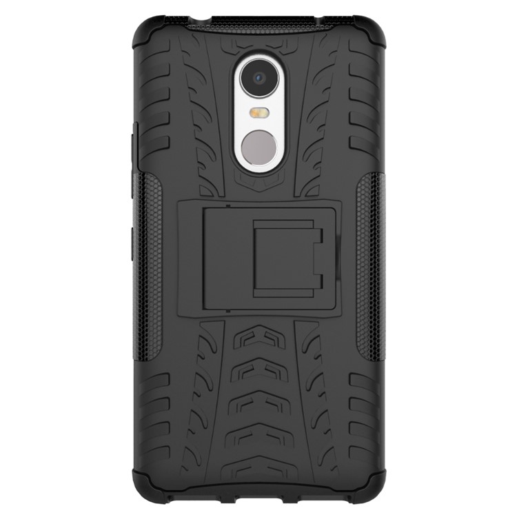 Tire Pattern Hybrid PC + TPU Kickstand Case for Lenovo K6 Note - Black-3