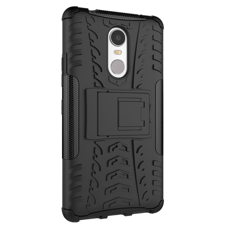 Tire Pattern Hybrid PC + TPU Kickstand Case for Lenovo K6 Note - Black-6
