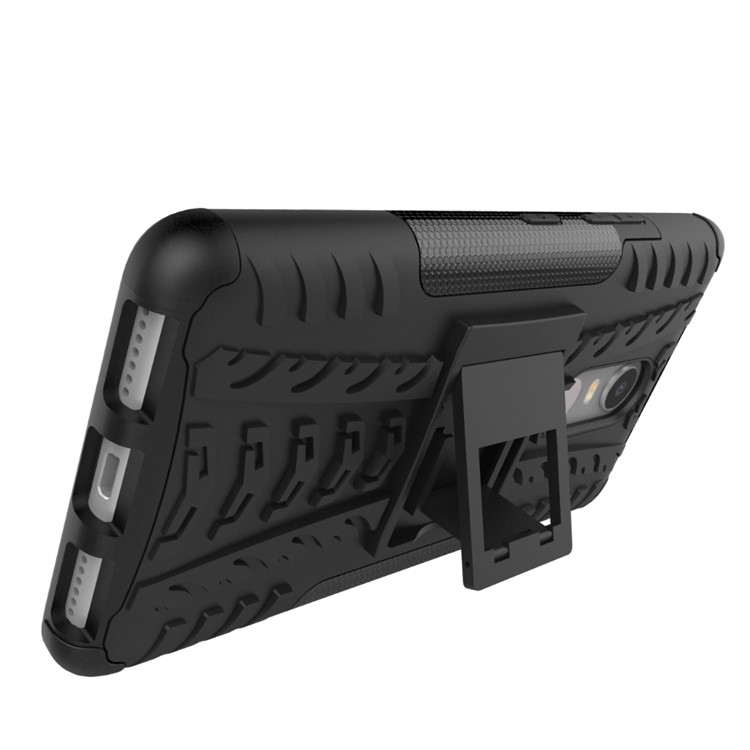 Tire Pattern Hybrid PC + TPU Kickstand Case for Lenovo K6 Note - Black-7