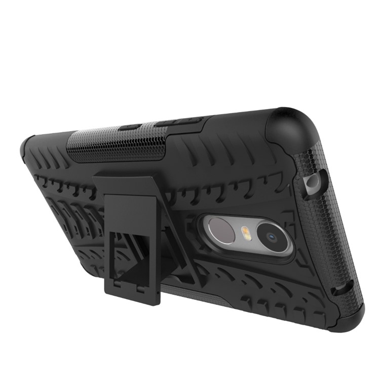 Tire Pattern Hybrid PC + TPU Kickstand Case for Lenovo K6 Note - Black-8