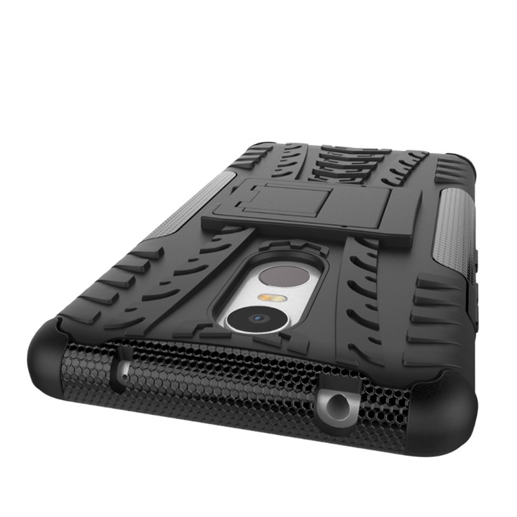 Tire Pattern Hybrid PC + TPU Kickstand Case for Lenovo K6 Note - Black-9