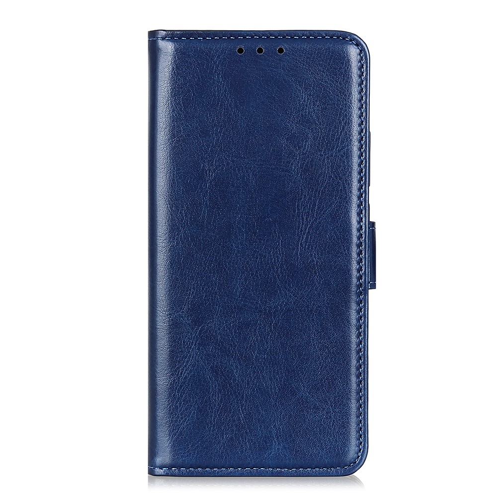 Flip PU Leather Case Crazy Horse Texture Wallet Design Magnetic Clasp Phone Cover Stand Shell for Motorola Moto G Power (2022) - Blue-2
