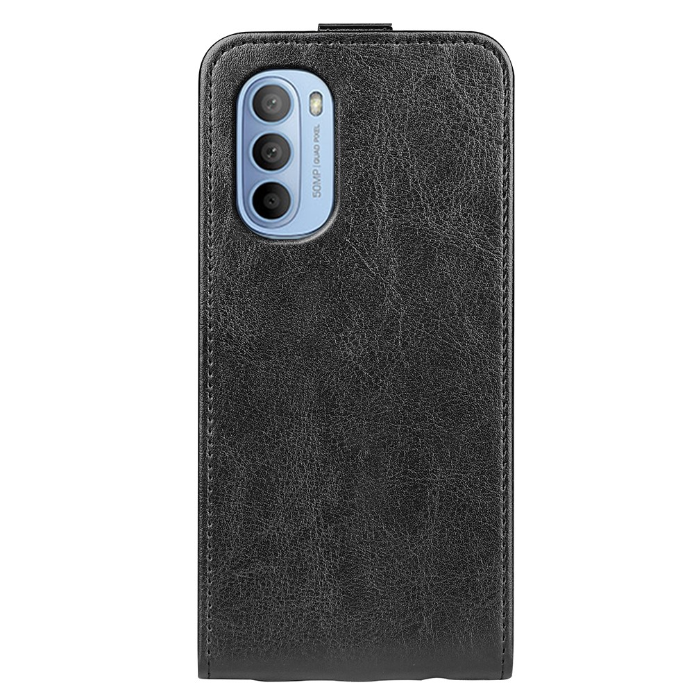 Crazy Horse Texture Full Protection Drop-proof Vertical Flip Leather Cover Phone Shell with Card Slot for Motorola Moto G31 4G - Black-3