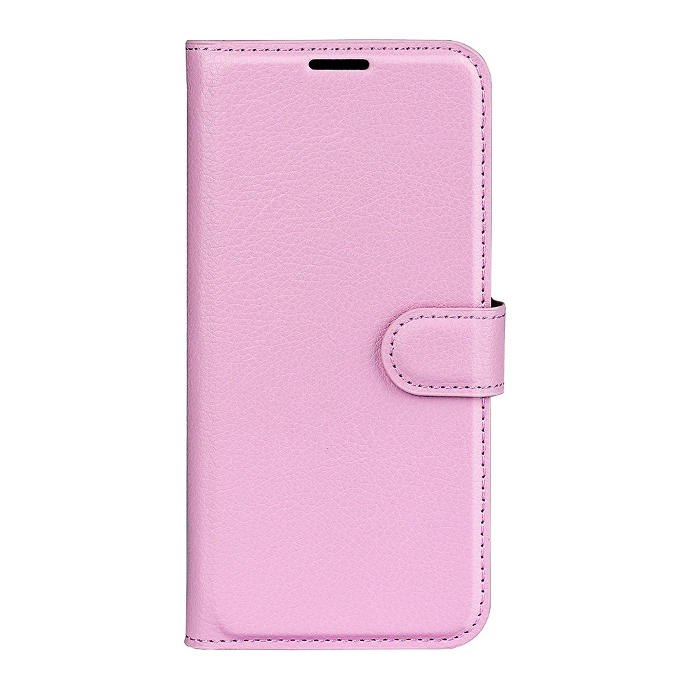 Litchi Texture PU Leather Coated TPU Mobile Phone Case Stand Wallet Flip Protective Cellphone Cover for Motorola Moto G31 - Pink-2