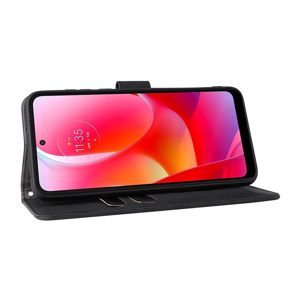 Skin-touch Feeling Anti-scratch PU Leather Stand Phone Cover Wallet Case for Motorola Moto G Power (2022)/Moto G Pure (2022) - Black-5