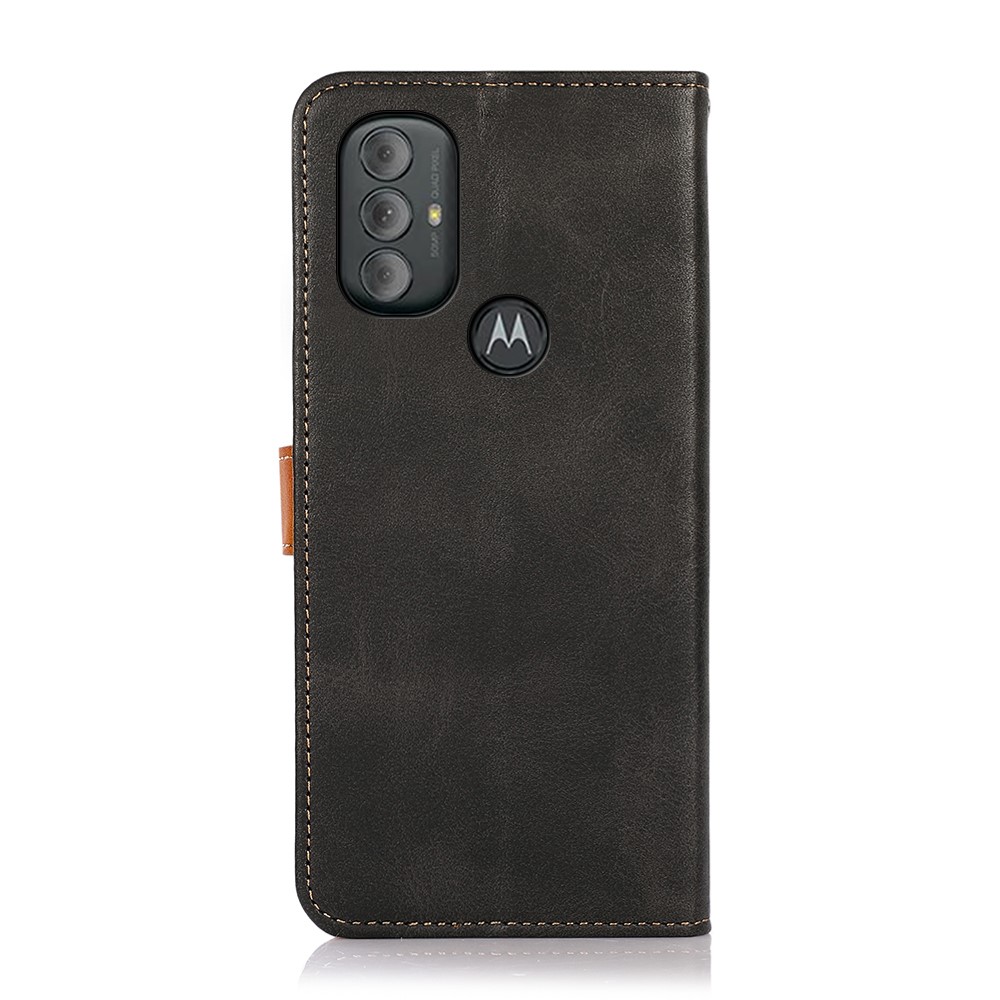 KHAZNEH Foldable Stand PU Leather + TPU Cover Magnetic Golden Clasp Case with Wallet for Motorola Moto G Power (2022) - Black-3
