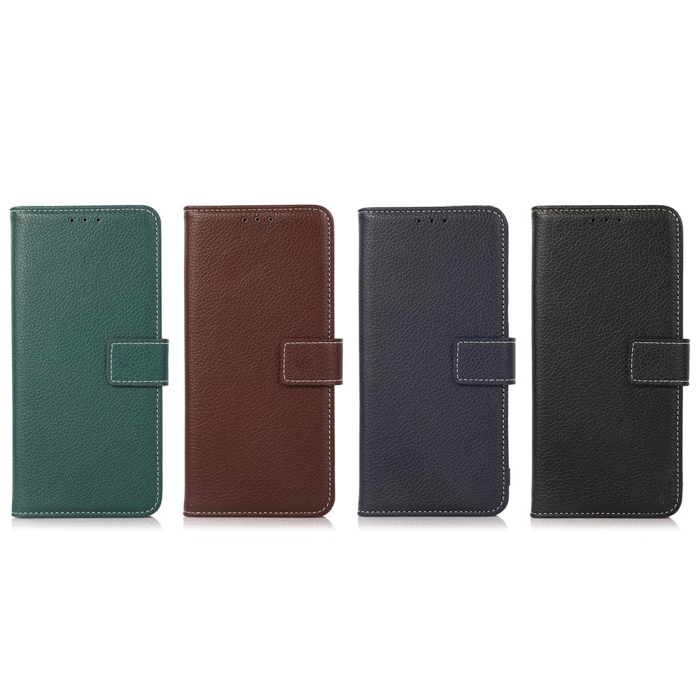 Anti-fall Litchi Texture PU Leather + Inner TPU Wallet Case Flip Folio Stand Feature Phone Cover for Motorola Moto G Power (2022) - Black-10