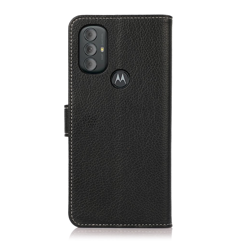 Anti-fall Litchi Texture PU Leather + Inner TPU Wallet Case Flip Folio Stand Feature Phone Cover for Motorola Moto G Power (2022) - Black-3