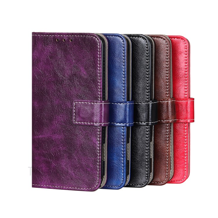 Full Protection Vintage Style Crazy Horse Texture Leather Case Stand TPU Inner Wallet Phone Cover for Motorola Moto G Power (2022) - Black-10
