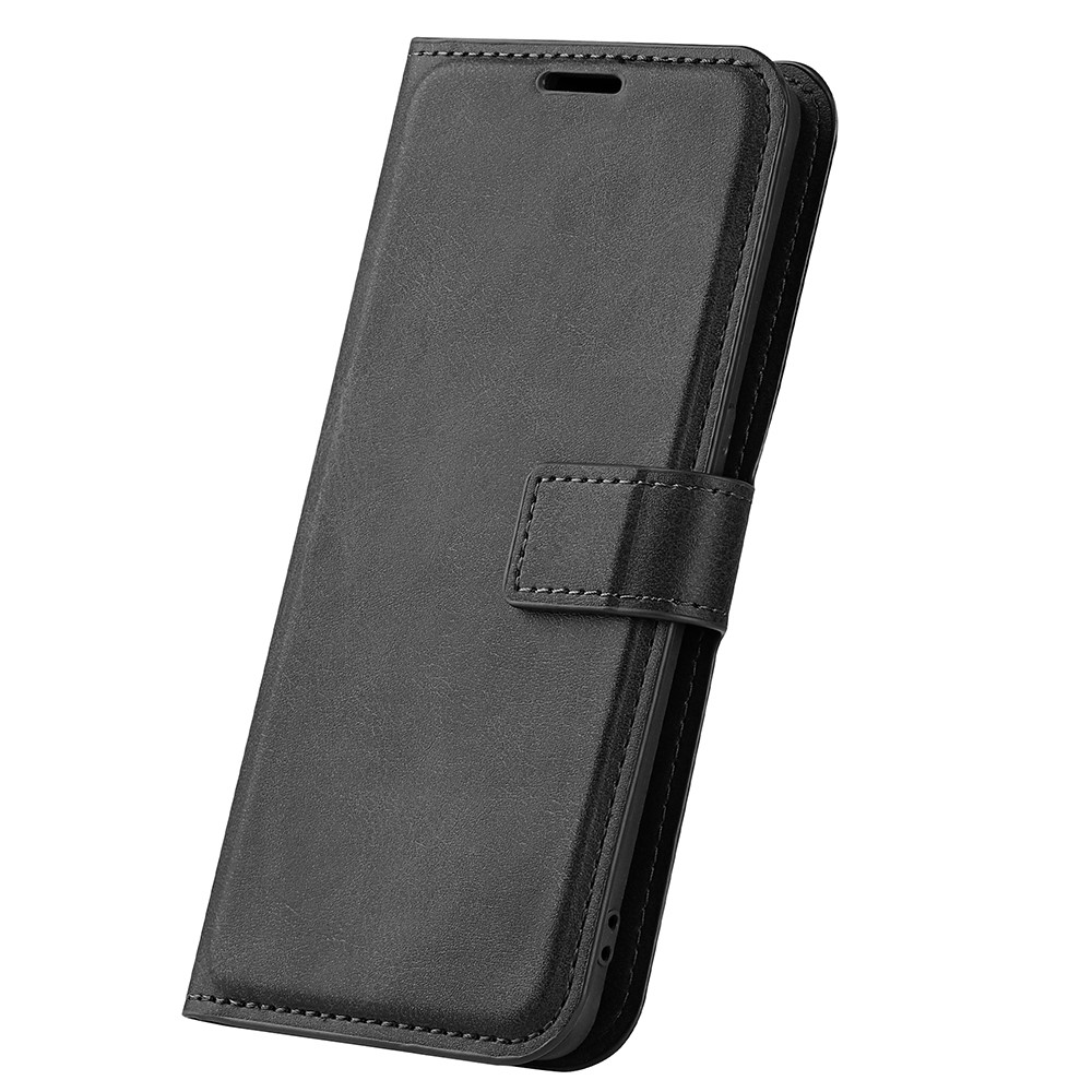 PU Leather + TPU Phone Case Foldable Stand Shockproof Protective Cover for Motorola Moto G71 5G - Black-8