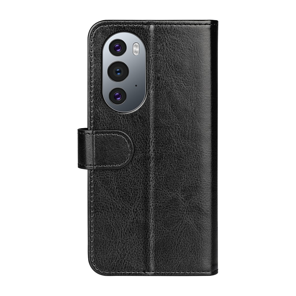 Crazy Horse Texture PU Leather + Inner TPU Shell Stand Wallet Flip Phone Case for Motorola Edge 30 Ultra - Black-3