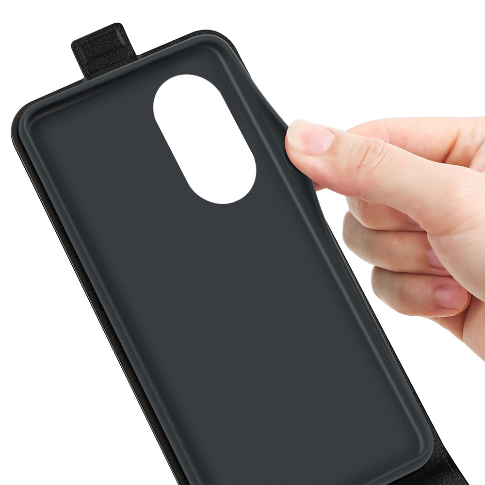Drop-resistant Crazy Horse Texture Vertical Flip Leather Cover Phone Shell Protector with Card Slot Design for Motorola Edge 30 Ultra - Black-4