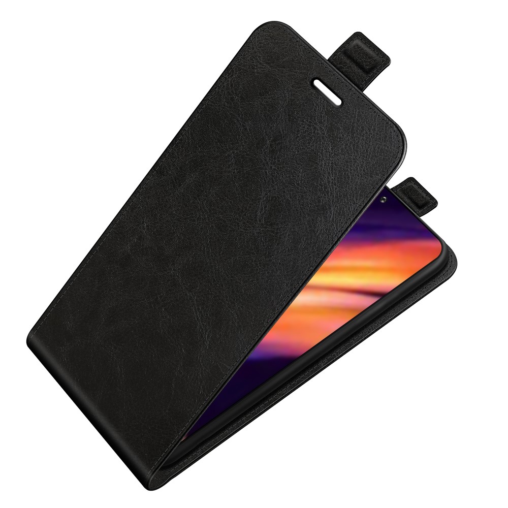 Drop-resistant Crazy Horse Texture Vertical Flip Leather Cover Phone Shell Protector with Card Slot Design for Motorola Edge 30 Ultra - Black-5