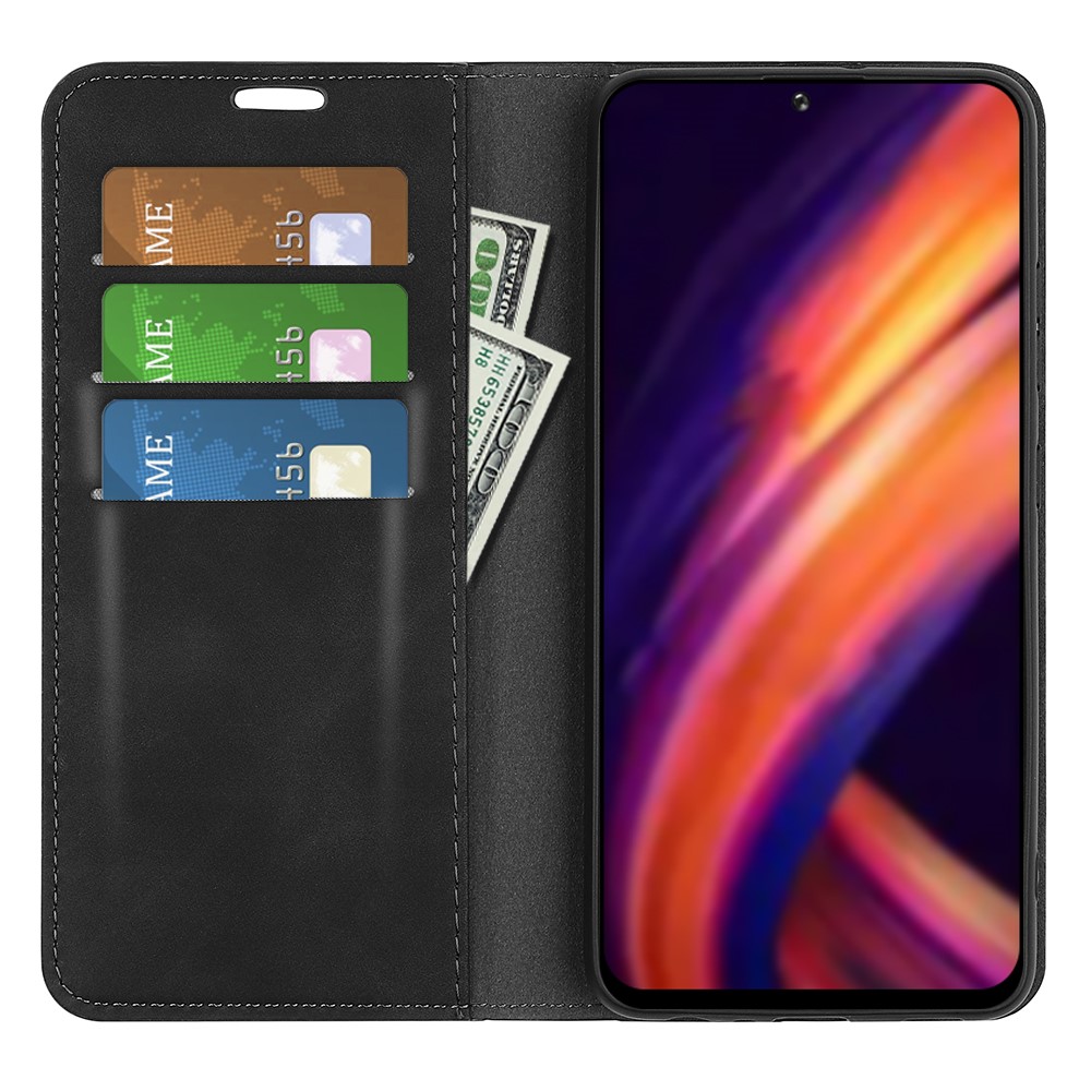 Mobile Phone Cover Shell TPU + PU Leather Phone Case with Supporting Stand and Wallet Design for Motorola Edge 30 Ultra - Black-4