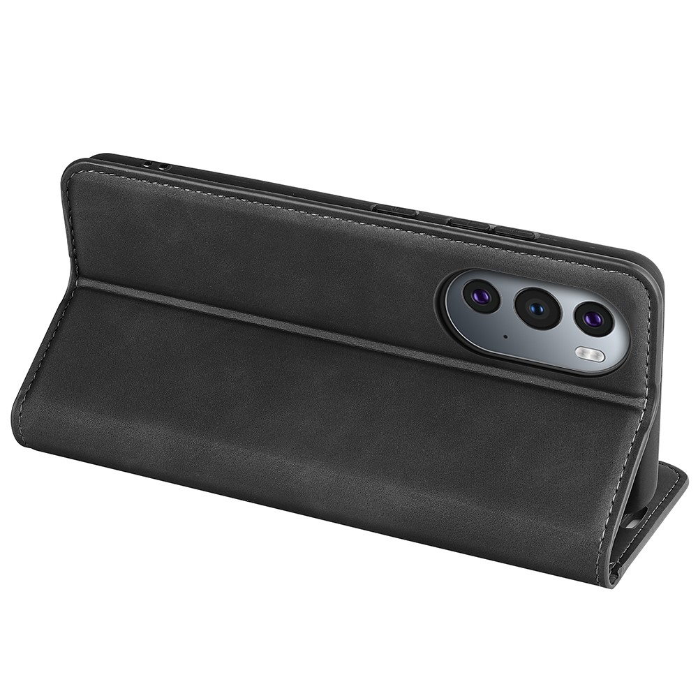 Mobile Phone Cover Shell TPU + PU Leather Phone Case with Supporting Stand and Wallet Design for Motorola Edge 30 Ultra - Black-7