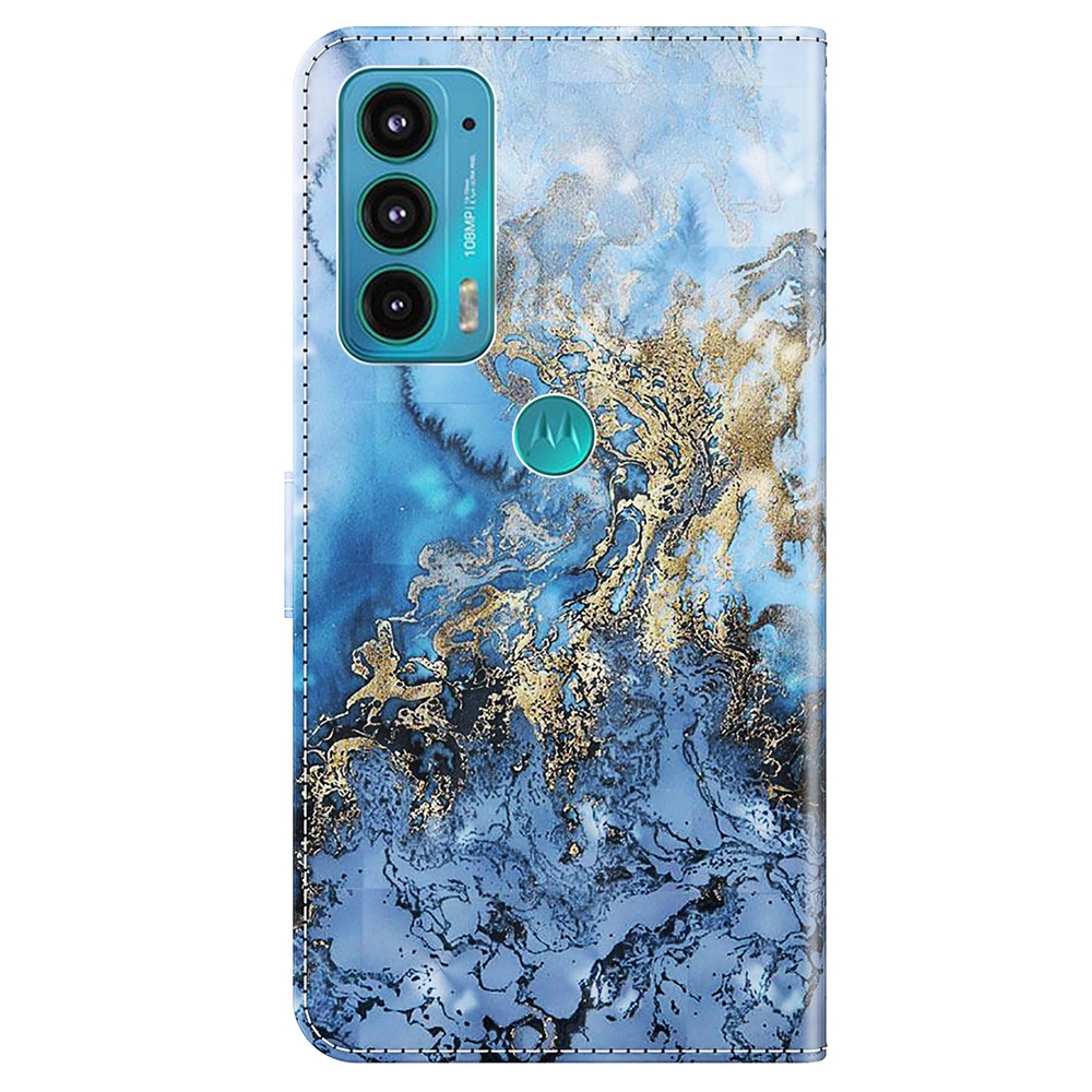 PU Leather Shockproof Phone Cover 3D Pattern Printing Stand Phone Case with Wallet Strap for Motorola Moto E20/E30/E40 - Bauhinia Valley-3