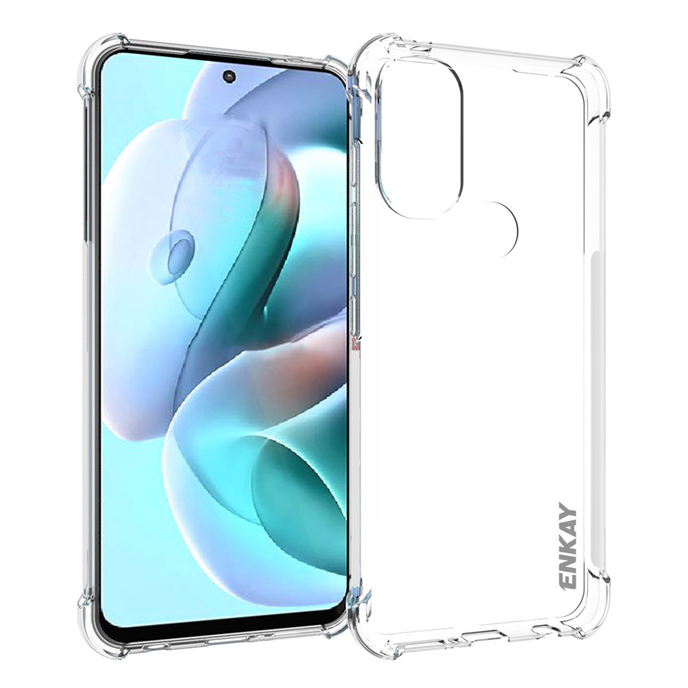ENKAY Crystal Clear Enhanced Four Corner Anti-slip Side Edge TPU Phone Case Cover for Motorola Moto G71 5G-1