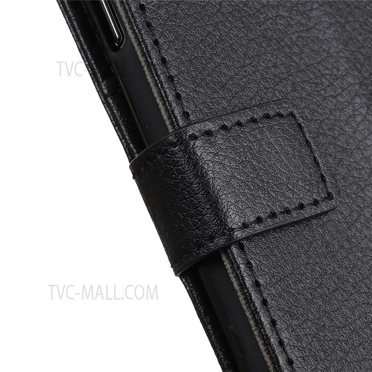 Litchi Texture Leather Flip Wallet Case Stand Shockproof TPU Inner Shell Phone Cover for Motorola Edge X30 - Black-8