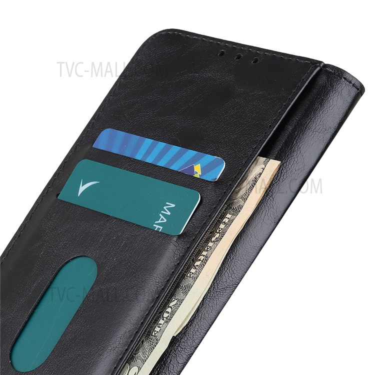 Magnetic PU Leather + TPU Shockproof Interior Case Wallet Stand Phone Cover for Motorola Edge X30 - Black-7