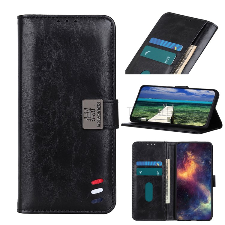 Magnetic PU Leather + TPU Shockproof Interior Case Wallet Stand Phone Cover for Motorola Edge X30 - Black-8